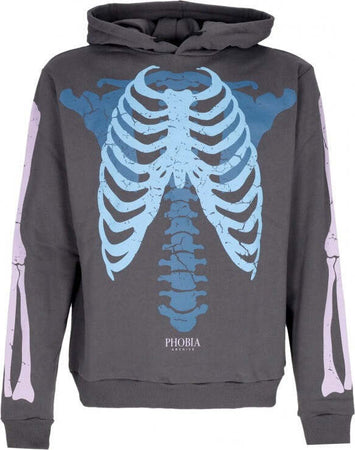 PHOBIA-Felpa-Leggera-Cappuccio-Uomo-Bones-Hoodie-Grey/blue/lilac-da-uomo