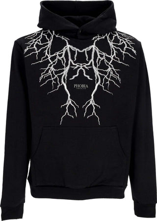 PHOBIA-Felpa-Leggera-Cappuccio-Uomo-Embroidery-Lightning-Hoodie-Black/grey-da-uomo