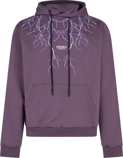 PHOBIA-Felpa-Leggera-Cappuccio-Uomo-Embroidery-Lightning-Hoodie-Purple-da-uomo