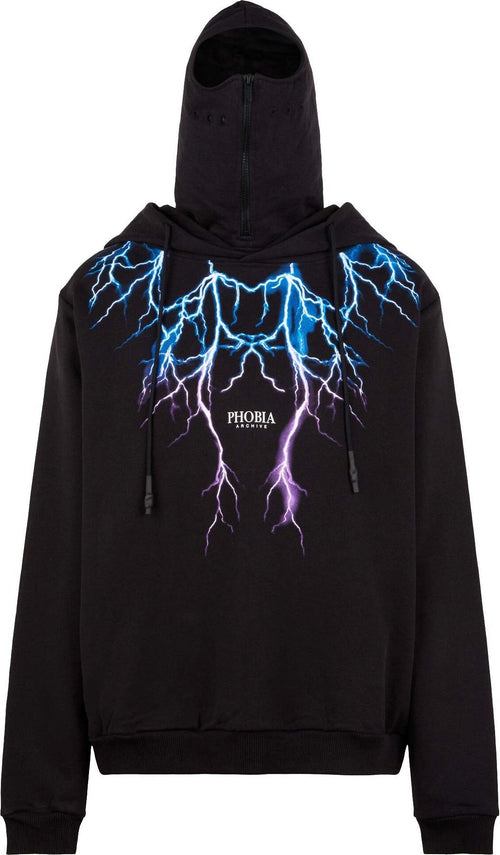 PHOBIA-Felpa-Leggera-Cappuccio-Uomo-Lightning-Balaclava-Hoodie-Black/blue/purple-da-uomo