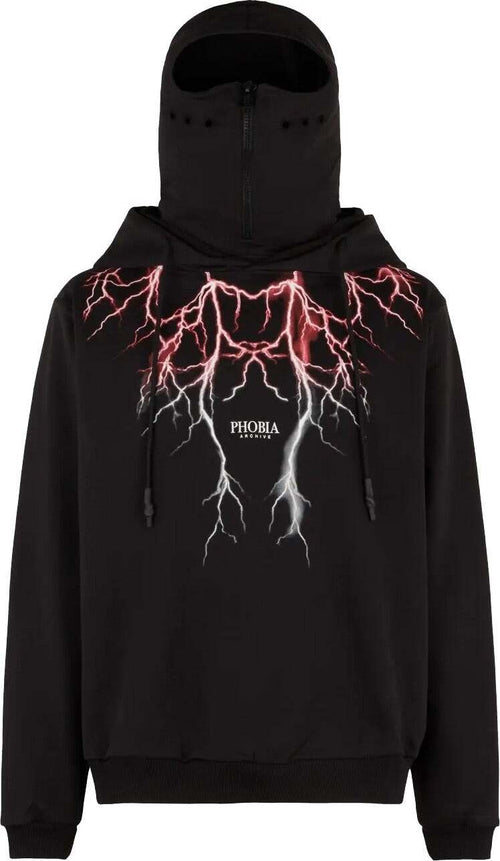 PHOBIA-Felpa-Leggera-Cappuccio-Uomo-Lightning-Balaclava-Hoodie-Black/red/grey-da-uomo