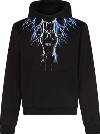 PHOBIA-Felpa-Leggera-Cappuccio-Uomo-Lightning-Hoodie-Black/blue/grey-da-uomo