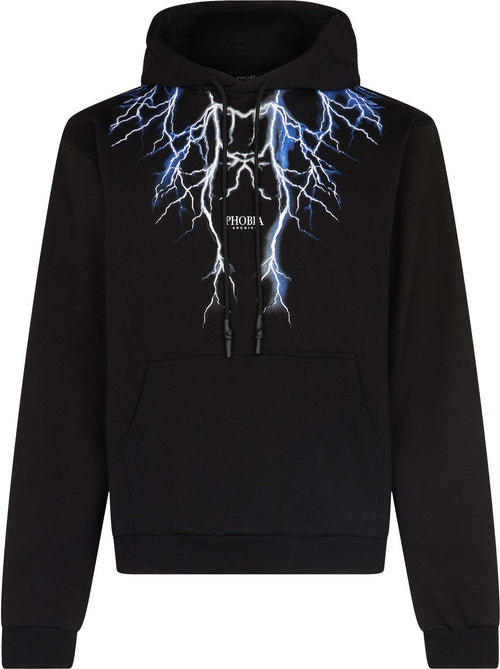 PHOBIA-Felpa-Leggera-Cappuccio-Uomo-Lightning-Hoodie-Black/blue/grey-da-uomo