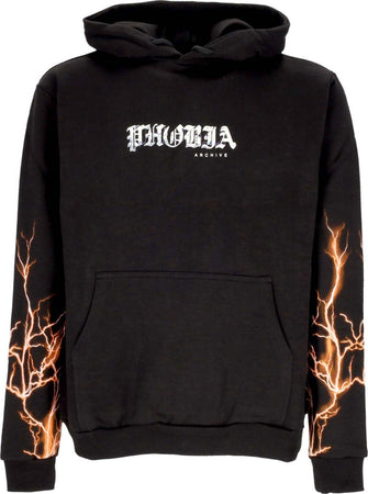 PHOBIA-Felpa-Leggera-Cappuccio-Uomo-Lightning-Hoodie-Black/orange-da-uomo