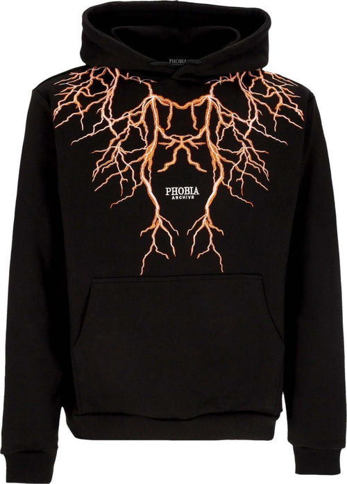 PHOBIA-Felpa-Leggera-Cappuccio-Uomo-Lightning-Hoodie-Black/orange-da-uomo