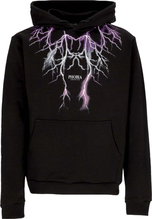 PHOBIA-Felpa-Leggera-Cappuccio-Uomo-Lightning-Hoodie-Black/purple/grey/fuchsia-da-uomo