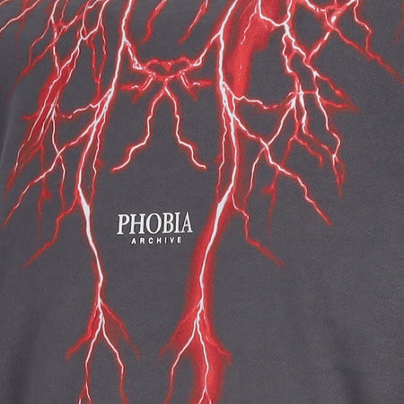 PHOBIA-Felpa-Leggera-Cappuccio-Uomo-Lightning-Hoodie-Grey/red-da-uomo