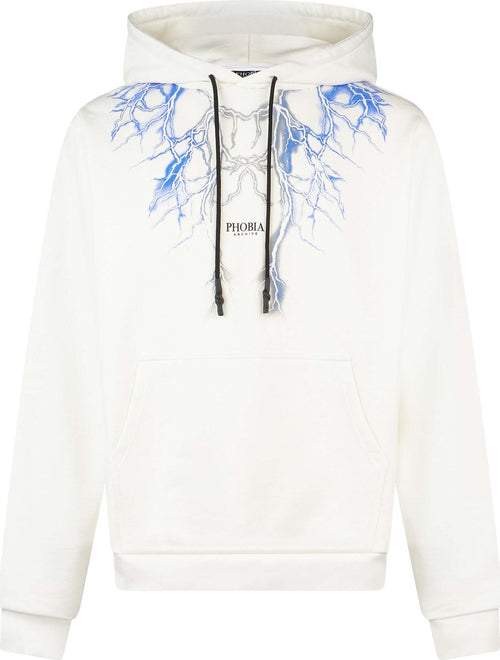 PHOBIA-Felpa-Leggera-Cappuccio-Uomo-Lightning-Hoodie-White/blue/grey-da-uomo