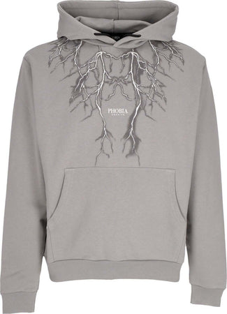 PHOBIA-Felpa-Leggera-Cappuccio-Uomo-Lightning-Print-Hoodie-Grey/grey-da-uomo