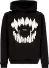 PHOBIA-Felpa-Leggera-Cappuccio-Uomo-Mouth-Print-Hoodie-Black/white-da-uomo