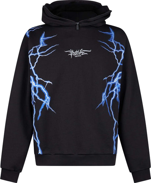 PHOBIA-Felpa-Leggera-Cappuccio-Uomo-New-Lightning-Balaclava-Hoodie-Black/blue-da-uomo