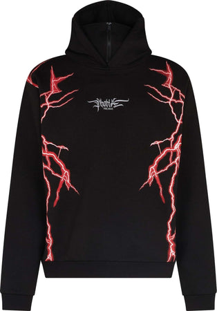 PHOBIA-Felpa-Leggera-Cappuccio-Uomo-New-Lightning-Balaclava-Hoodie-Black/red-da-uomo