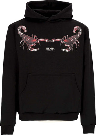 PHOBIA-Felpa-Leggera-Cappuccio-Uomo-Scorpion-Hoodie-Black/green-da-uomo