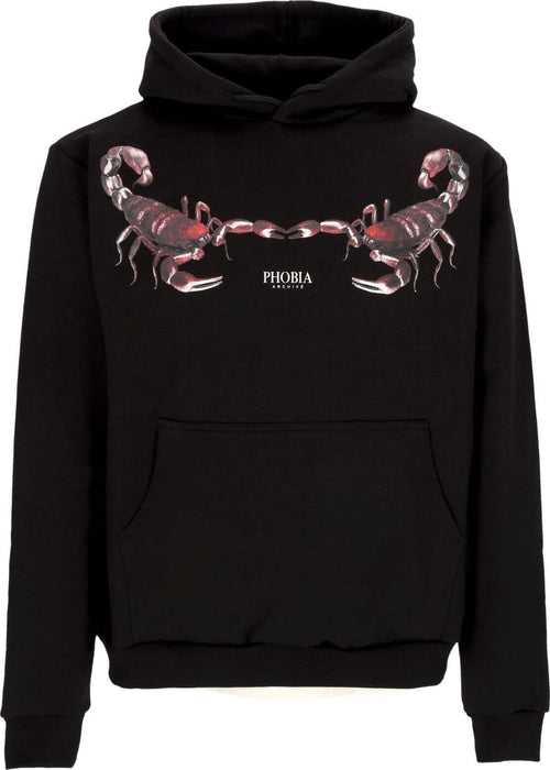 PHOBIA-Felpa-Leggera-Cappuccio-Uomo-Scorpion-Hoodie-Black/green-da-uomo
