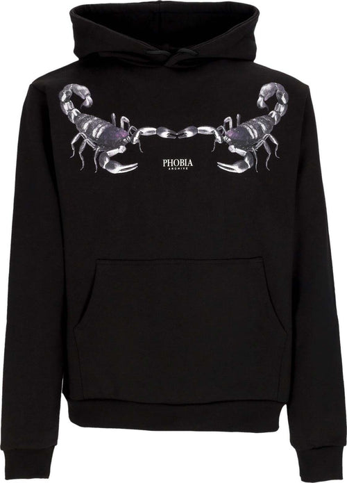 PHOBIA-Felpa-Leggera-Cappuccio-Uomo-Scorpion-Hoodie-Black/purple-da-uomo