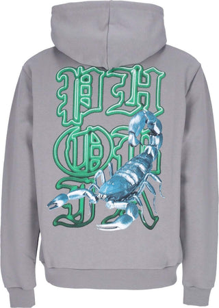 PHOBIA-Felpa-Leggera-Cappuccio-Uomo-Scorpion-Hoodie-Grey/petroleum-da-uomo