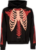 PHOBIA-Felpa-Leggera-Cappuccio-Uomo-Skeleton-Print-Hoodie-Black/red-da-uomo
