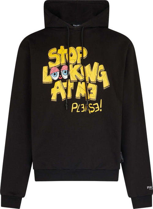 PHOBIA-Felpa-Leggera-Cappuccio-Uomo-Tdc-Please-Hoodie-X-Testa-Di-Chezzo-Black-da-uomo