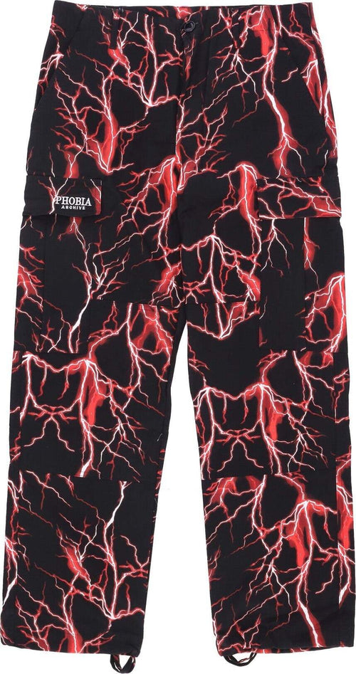 PHOBIA-Pantalone-Lungo-Uomo-Lightning-Cargo-Pants-Black/red-da-uomo