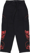 PHOBIA-Pantalone-Lungo-Uomo-Triple-Skull-Print-Cargo-Pants-Black/red-da-uomo