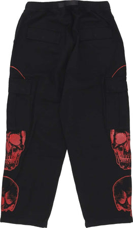 PHOBIA-Pantalone-Lungo-Uomo-Triple-Skull-Print-Cargo-Pants-Black/red-da-uomo