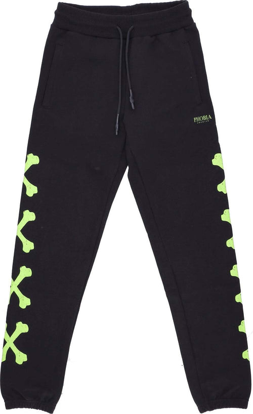 PHOBIA-Pantalone-Tuta-Leggero-Uomo-Cross-Bones-Pants-Black/green-da-uomo