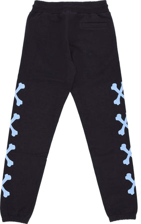 PHOBIA-Pantalone-Tuta-Leggero-Uomo-Cross-Bones-Pants-Black/light-Blue-da-uomo