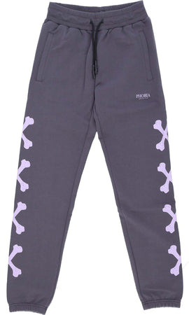 PHOBIA-Pantalone-Tuta-Leggero-Uomo-Cross-Bones-Pants-Grey/lilac-da-uomo