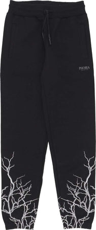PHOBIA-Pantalone-Tuta-Leggero-Uomo-Embroidery-Lightning-Pants-Black/grey-da-uomo