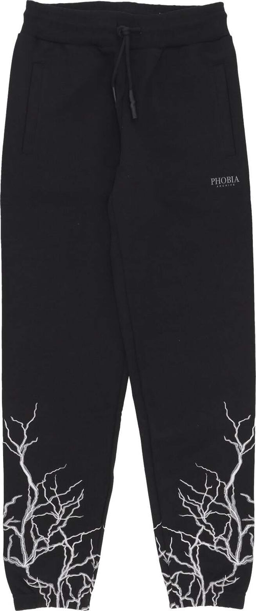 PHOBIA-Pantalone-Tuta-Leggero-Uomo-Embroidery-Lightning-Pants-Black/grey-da-uomo