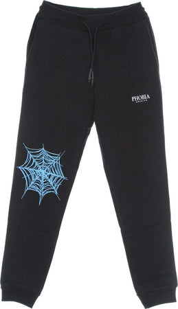 PHOBIA-Pantalone-Tuta-Leggero-Uomo-Light-Blue-Cobweb-Print-Pants-Black/light-Blue-da-uomo