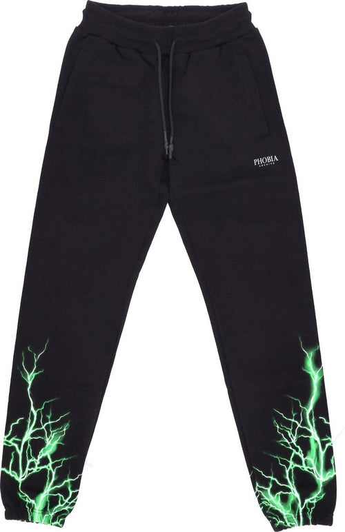 PHOBIA-Pantalone-Tuta-Leggero-Uomo-Lightning-Pants-Black/green-da-uomo