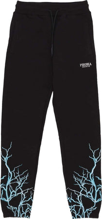PHOBIA-Pantalone-Tuta-Leggero-Uomo-Lightning-Pants-Black/lightblue-da-uomo