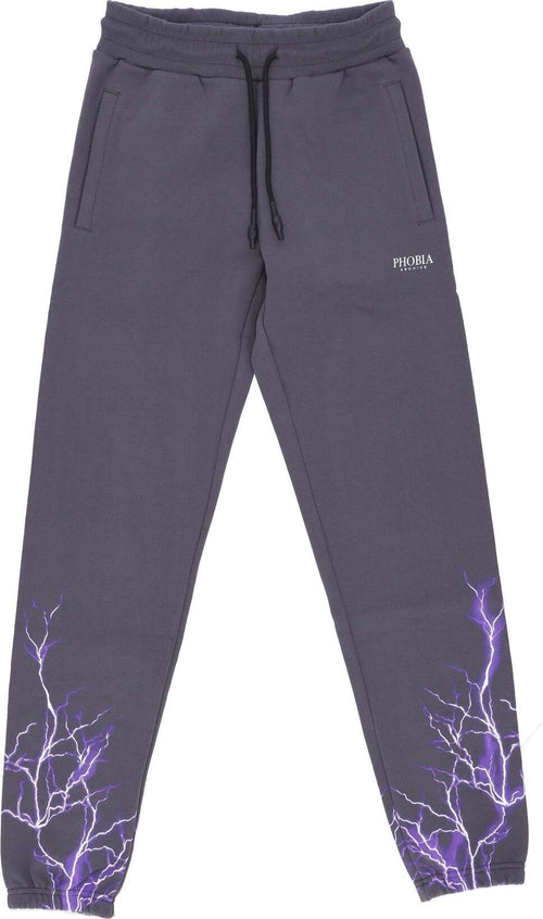 PHOBIA-Pantalone-Tuta-Leggero-Uomo-Lightning-Pants-Grey/purple-da-uomo