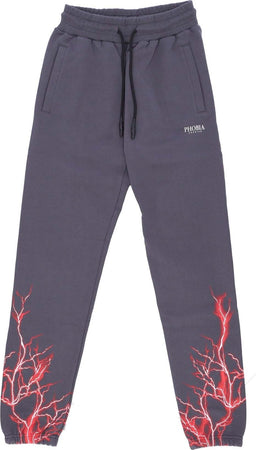 PHOBIA-Pantalone-Tuta-Leggero-Uomo-Lightning-Pants-Grey/red-da-uomo