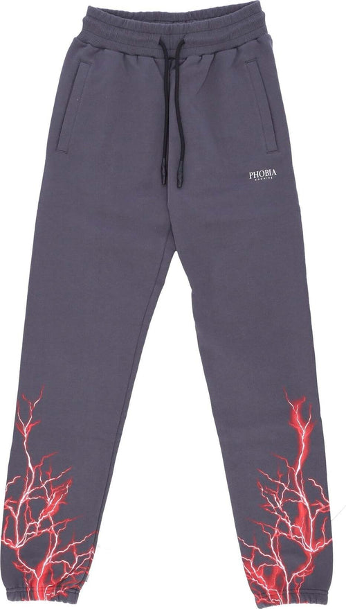 PHOBIA-Pantalone-Tuta-Leggero-Uomo-Lightning-Pants-Grey/red-da-uomo