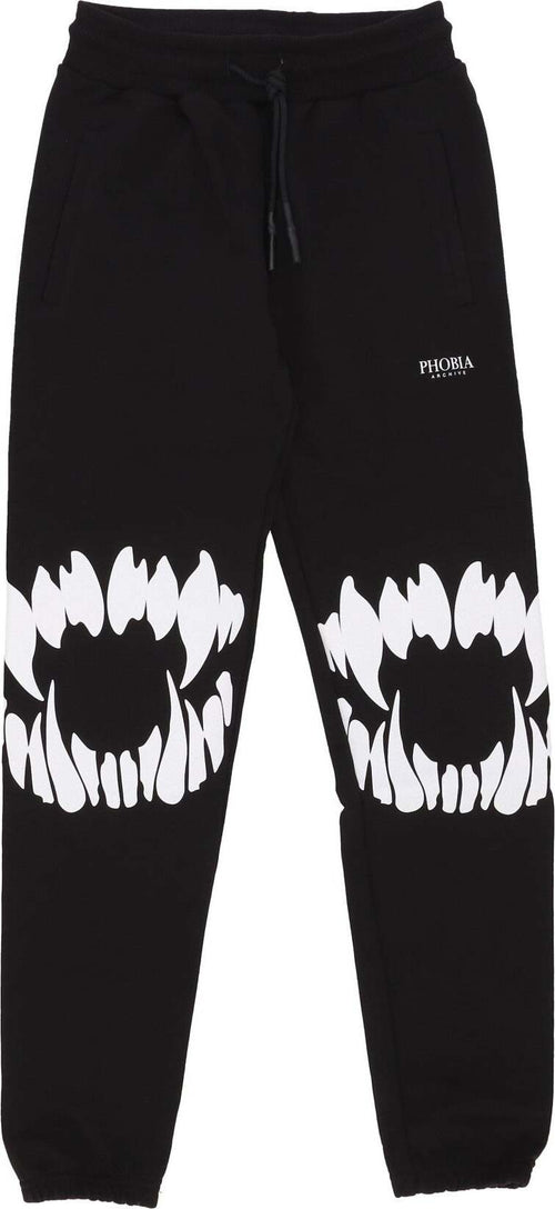 PHOBIA-Pantalone-Tuta-Leggero-Uomo-Mouth-Print-Pants-Black/white-da-uomo