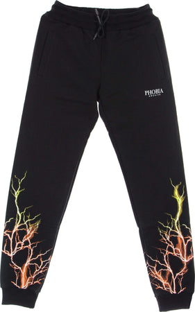 PHOBIA-Pantalone-Tuta-Leggero-Uomo-Orange-Yellow-Lightning-Pants-Black/orange/yellow-da-uomo