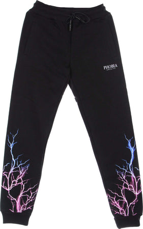 PHOBIA-Pantalone-Tuta-Leggero-Uomo-Pink-Light-Blue-Lightning-Pants-Black/pink/light-Blue-da-uomo