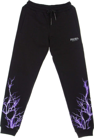 PHOBIA-Pantalone-Tuta-Leggero-Uomo-Purple-Lightning-Pants-Black/purple-da-uomo