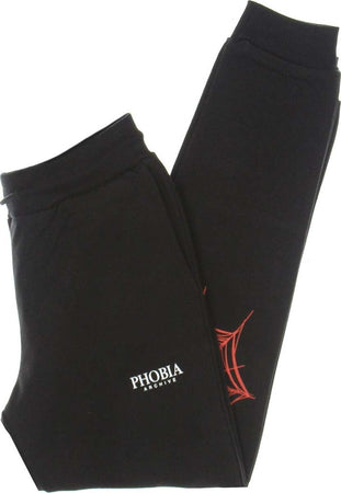 PHOBIA-Pantalone-Tuta-Leggero-Uomo-Red-Cobweb-Print-Pants-Black/red-da-uomo