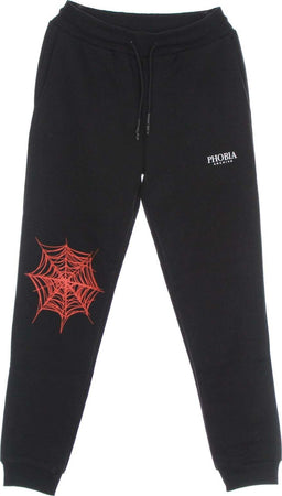 PHOBIA-Pantalone-Tuta-Leggero-Uomo-Red-Cobweb-Print-Pants-Black/red-da-uomo