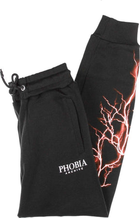 PHOBIA-Pantalone-Tuta-Leggero-Uomo-Red-Lightning-Pants-Black/red-da-uomo