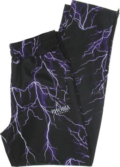 PHOBIA-Pantalone-Tuta-Uomo-All-Over-Print-Lightning-Pants-Black/purple-da-uomo