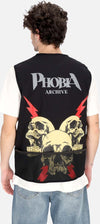 PHOBIA-Smanicato-Uomo-Screaming-Skull-Print-Worker-Gilet-Black-da-uomo