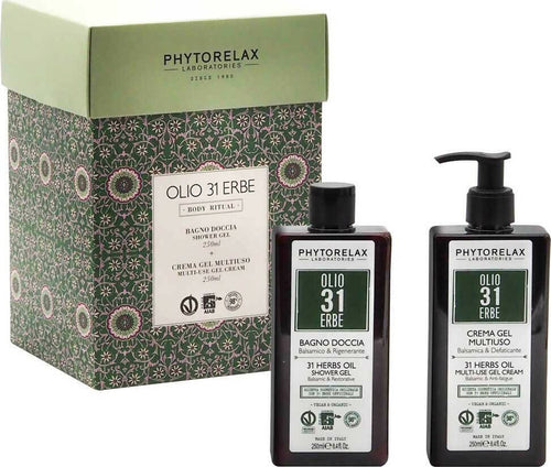 Phytorelax Harbor Olio 31 Erbe Set Bagno Doccia 250ml + Crema Gel Multiuso Balsamico 250ml Defaticante Body Ritual Bellezza/Cura della pelle/Set regalo Profumeria Chèri - Locri, Commerciovirtuoso.it