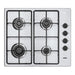 Piano cottura Samet Ariane2025 a gas 4 fuochi con manopole laterali inox