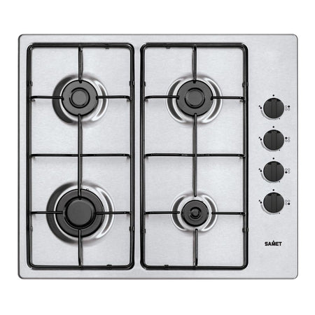 Piano cottura Samet Ariane2025RB a gas 4 fuochi con manopole laterali inox