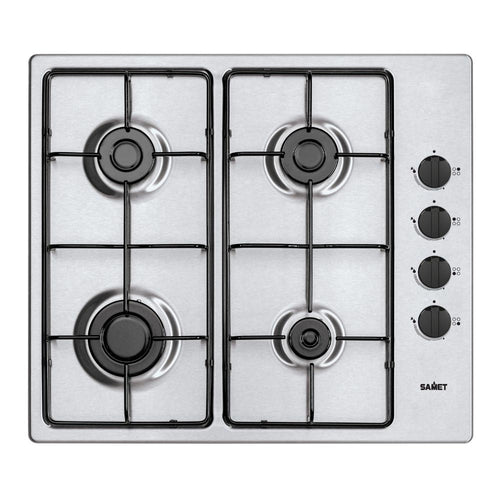 Piano cottura Samet Ariane2025RB a gas 4 fuochi con manopole laterali inox