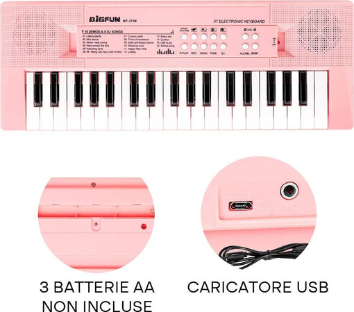 Pianoforte-Tastiera-37-Tasti-Portatile-con-Microfono-Gioco-Giocattolo-Educativo